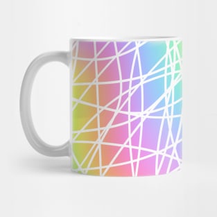 Pastel Rainbow Gradient with White Lines Mug